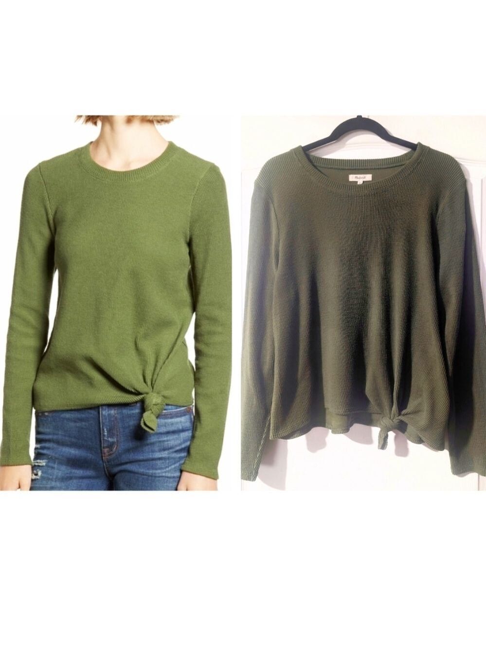 Madewell | Elwood Knot Front Top In Green
